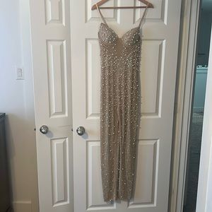 Mesh with pearls and sequins